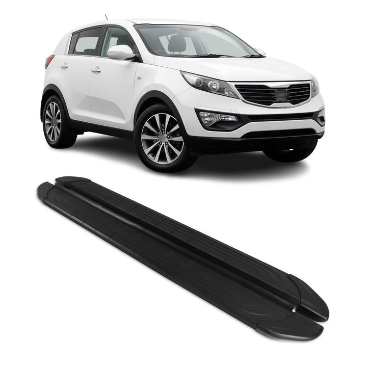 OMAC Trittbretter Seitenschweller kompatibel mit Kia Sportage 2010-2015 Aluminium Schwarz Silber APA