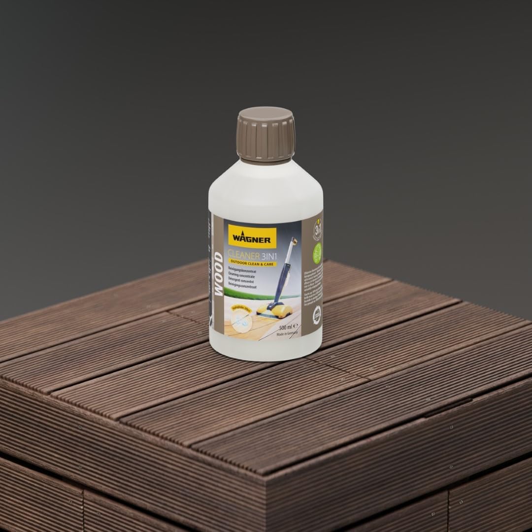 WAGNER Wood Cleaner 3 in 1, 500 ml - Konzentrat für die regelmässige Reinigung von Holz- und WPC-Obe