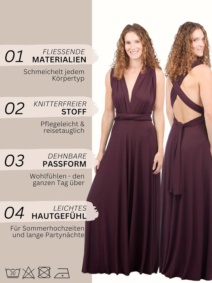 Juvell Brautjungfernkleider lang - Infinity Dress Maxi - Abendkleider elegant-festlich - Multiway-Wi