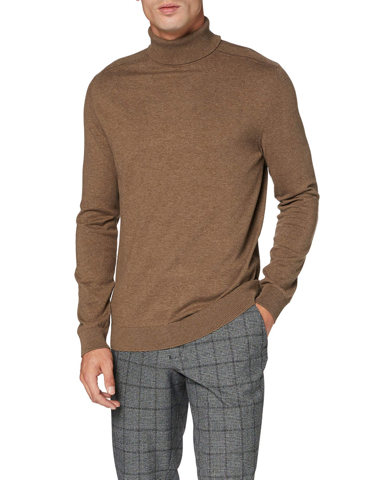 SELECTED HOMME Male Pullover Langarm Rollkragen S Braun (Teak/Melange), S Braun (Teak/Melange)