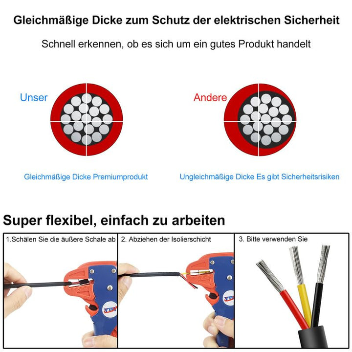 30 Meter 16AWG 3x1,5mm² Elektrischer Draht, 3 Adrig Kabel Erdkabel 5V/12V/24V Stromkabel Verzinntes