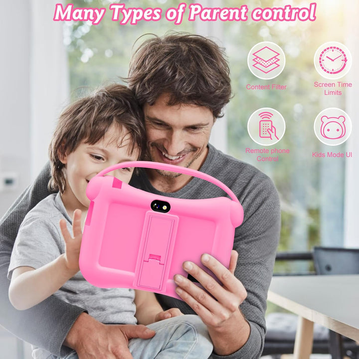 VESWWE Kinder Tablet 7 Zoll Android Tablet für Kinder mit WiFi Bluetooth 32GB ROM kindgerechte Hülle