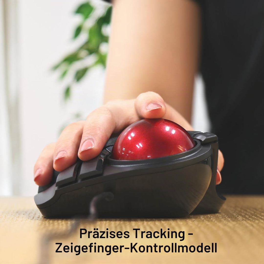 ELECOM Kabelgebundene Fingerbedienung, grosse Trackball-Maus, 8-Tasten-Funktion mit glatter Tracking