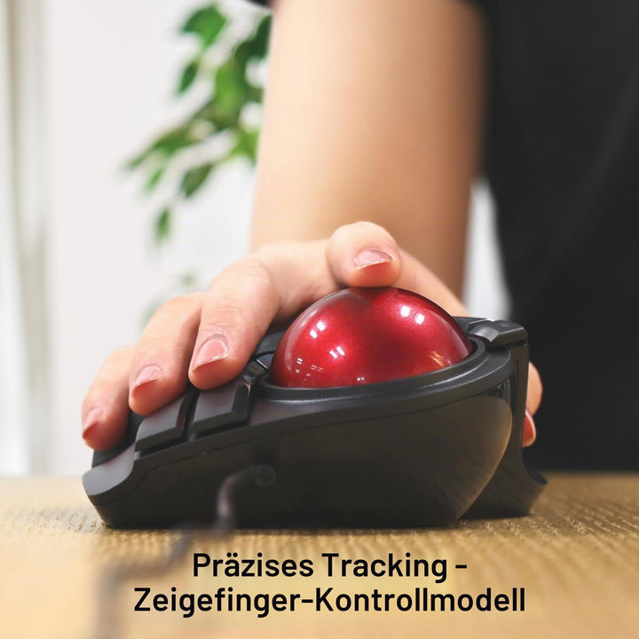ELECOM Kabelgebundene Fingerbedienung, grosse Trackball-Maus, 8-Tasten-Funktion mit glatter Tracking