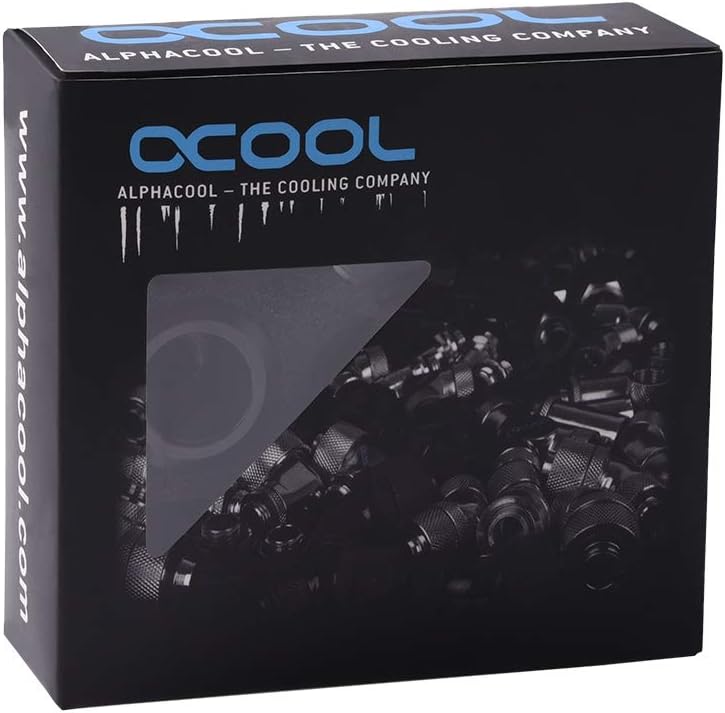 Alphacool 17475 Eiszapfen PRO 13mm HardTube Fitting G1/4 - Deep Black Sixpack