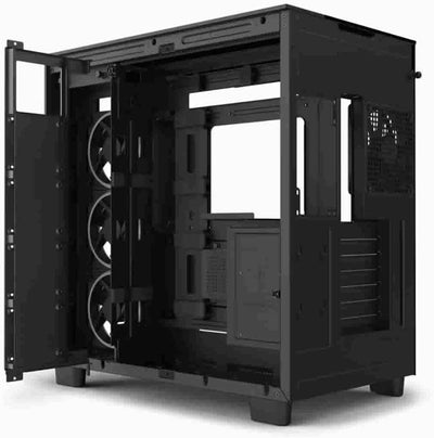 NZXT H9 Elite Dual-Chamber ATX Mid-Tower PC Gaming-Gehäuse - CM-H91EB-01– Enthält 3 x 120mm F120 RGB