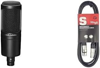 Audio-Technica Kondensatormikrofon mit Nieren-Richtcharakteristik & Mikrofonkabel 3 Meter - 1x XLR M