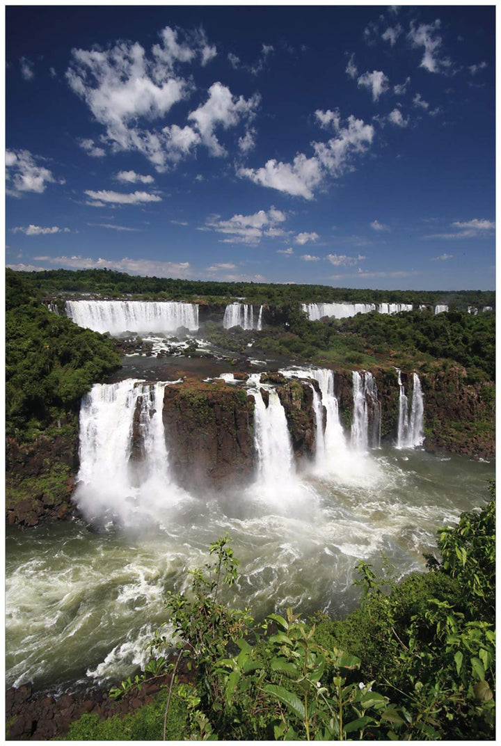 Wallario Glasbild Iguazu-Wasserfälle - 60 x 90 cm Wandbilder Glas in Premium-Qualität: Brillante Far