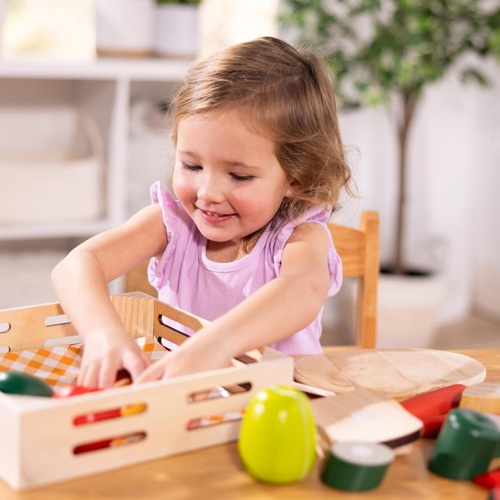 Melissa & Doug Schneiden von Essen aus Holz | Fantasiespiel | Essensspiel | 3+ | Geschenk für Jungen
