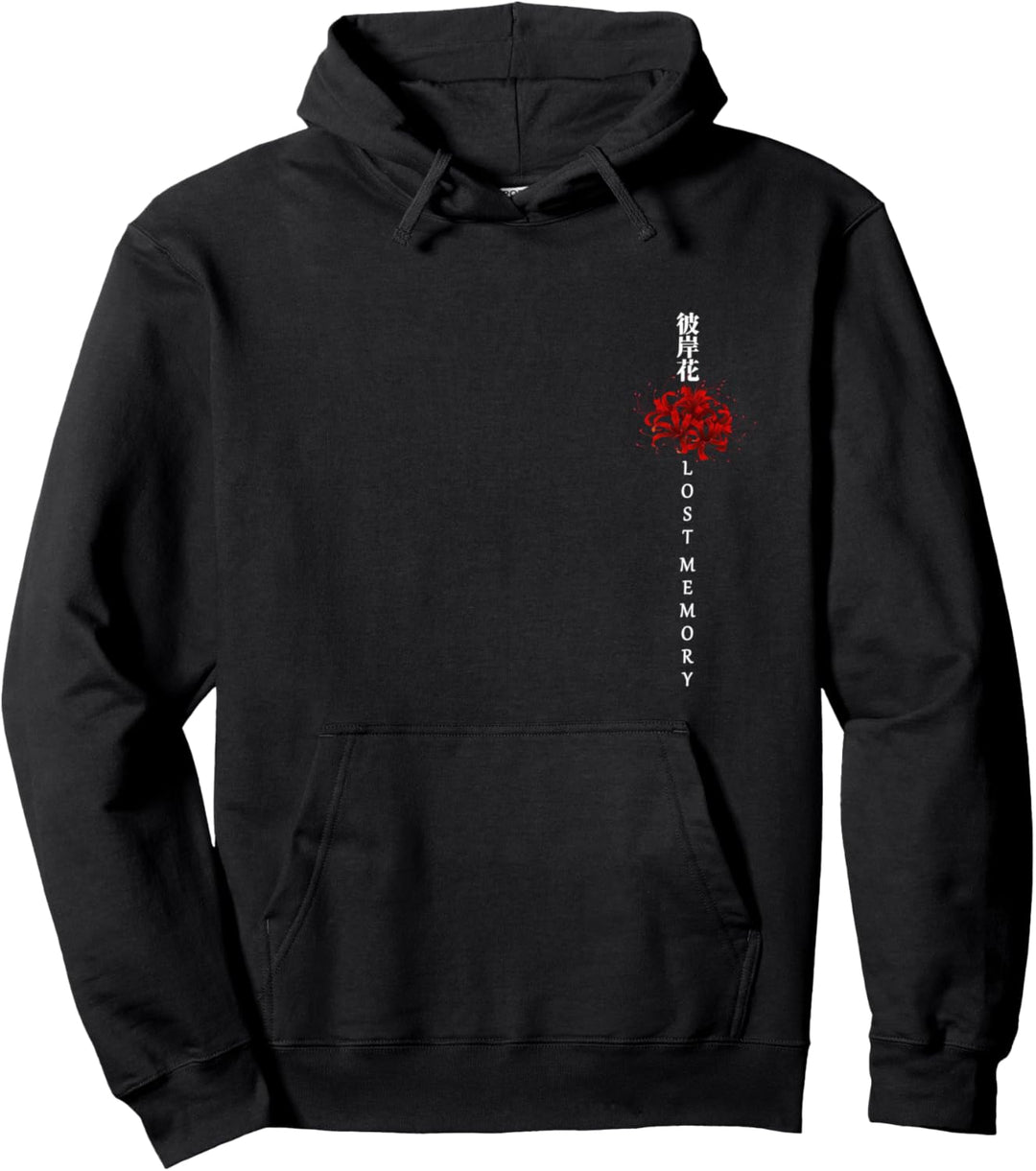 Japanische Spinnenlilie Anime Blume in weicher Grunge-Ästhetik Pullover Hoodie