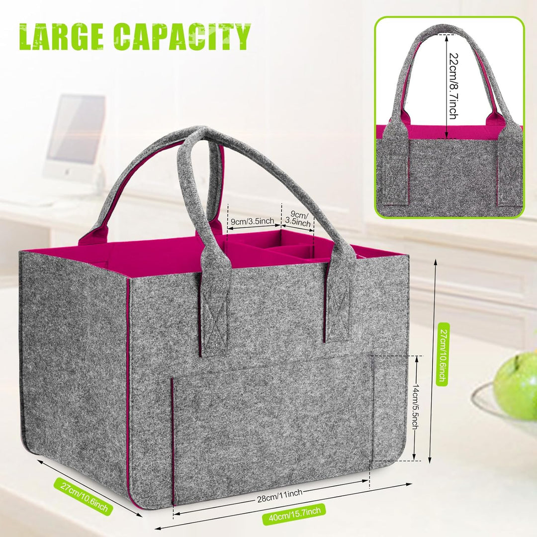 Eurhomewit Filztasche Einkaufstasche mit Fächern, Filztasche Gross 30L Faltbar und Robust Filz Einka