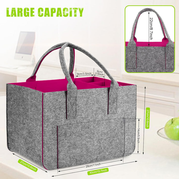 Eurhomewit Filztasche Einkaufstasche mit Fächern, Filztasche Gross 30L Faltbar und Robust Filz Einka