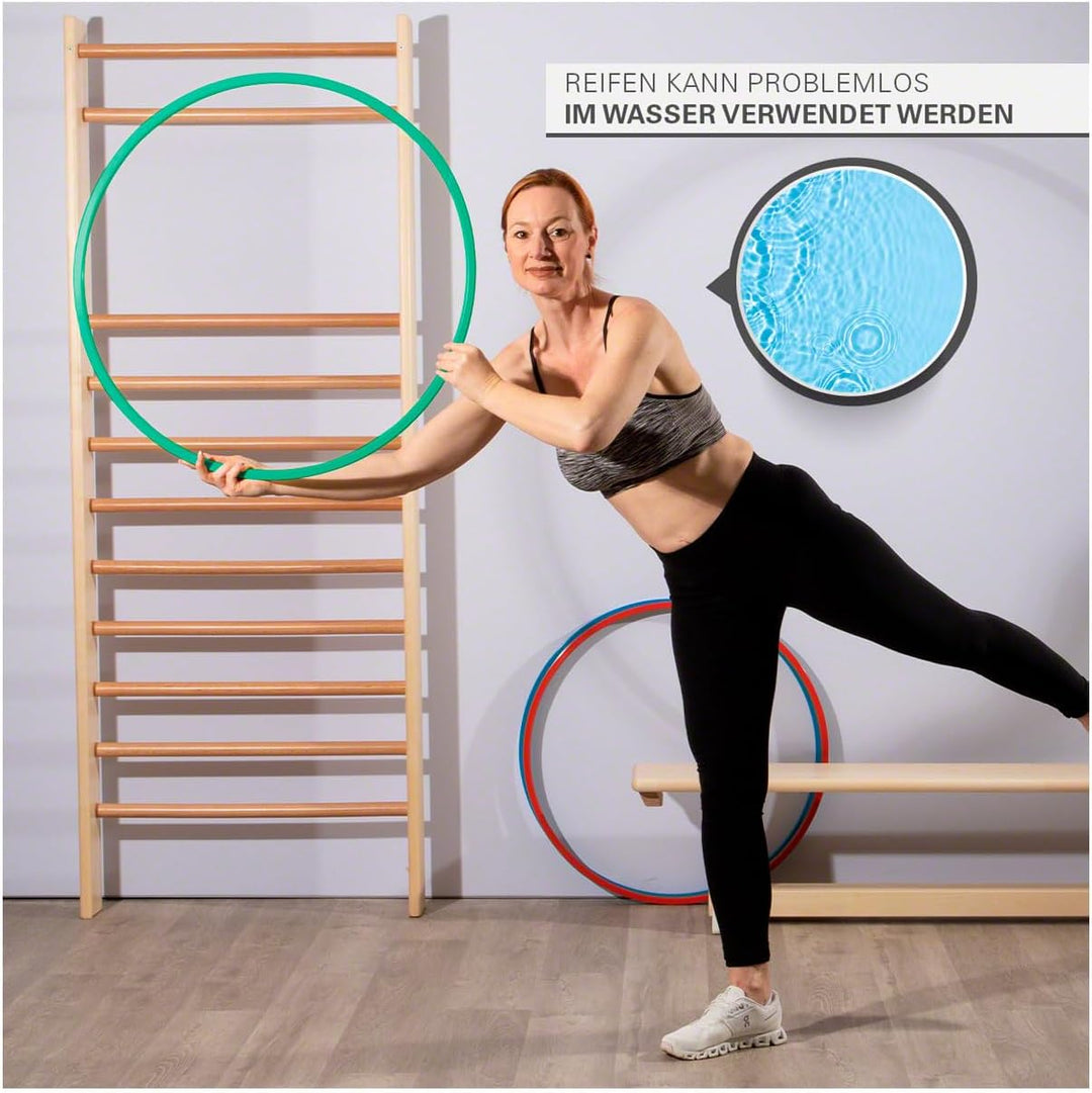 Gymnastikreifen aus Kunststoff, Set 4X, Fitnessreifen, Trainingsreifen, Turnreifen Grün, Grün