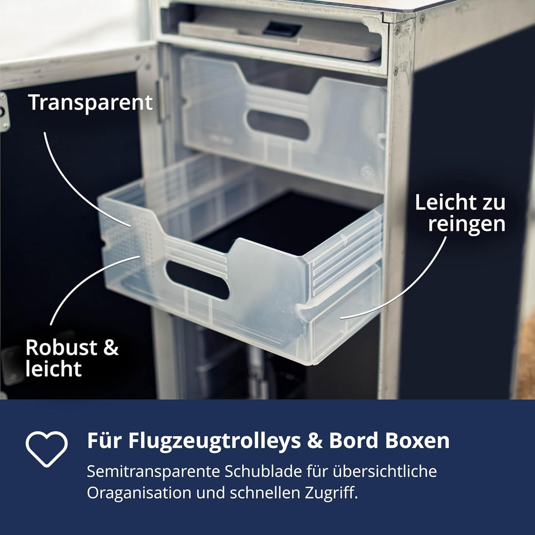 Flugzeugtrolley Einschub Kunststoff (Atlas) Schublade, Schubkasten, Drawer, Zubehör für Airline Trol