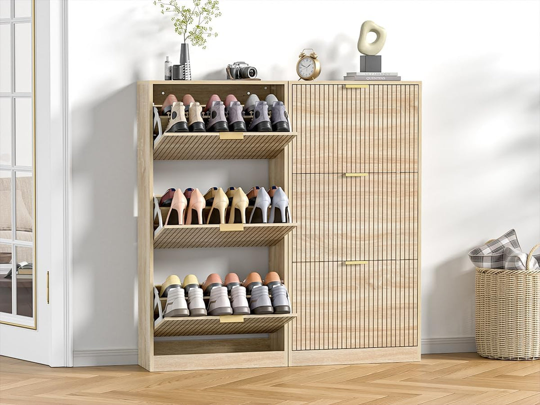 Schuhschrank mit 3 Flip-Schubladen, platzsparender Schuhkipper, Schuhregal, Schuhaufbewahrung, für 1