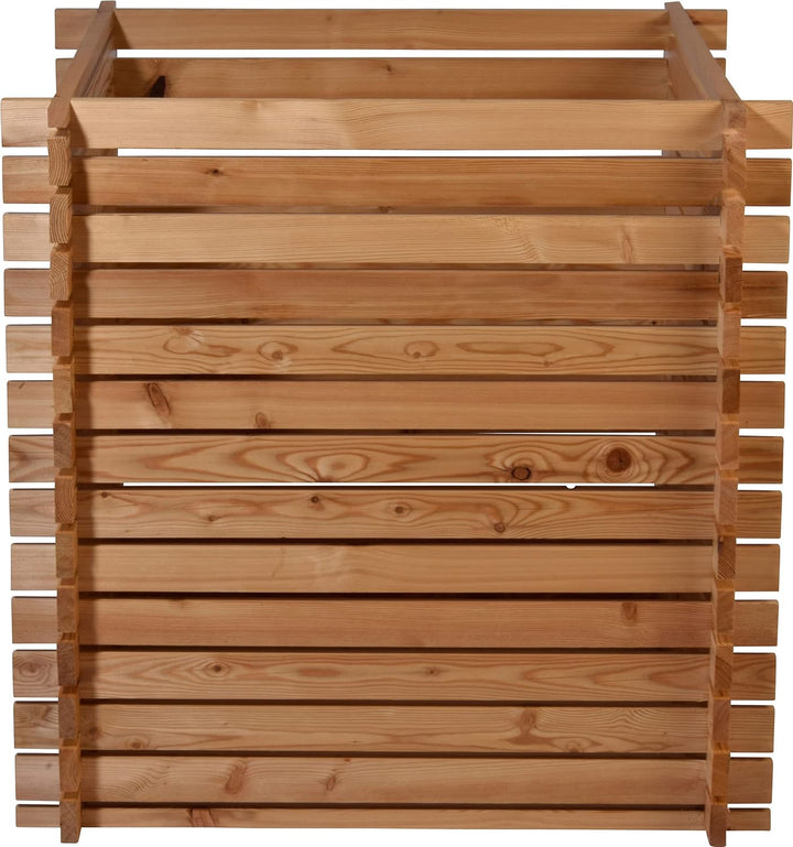 dobar 58630FSCe Quadratischer Holz-Komposter Lärchi - Kompostbehälter mit Stecksystem - witterungsbe