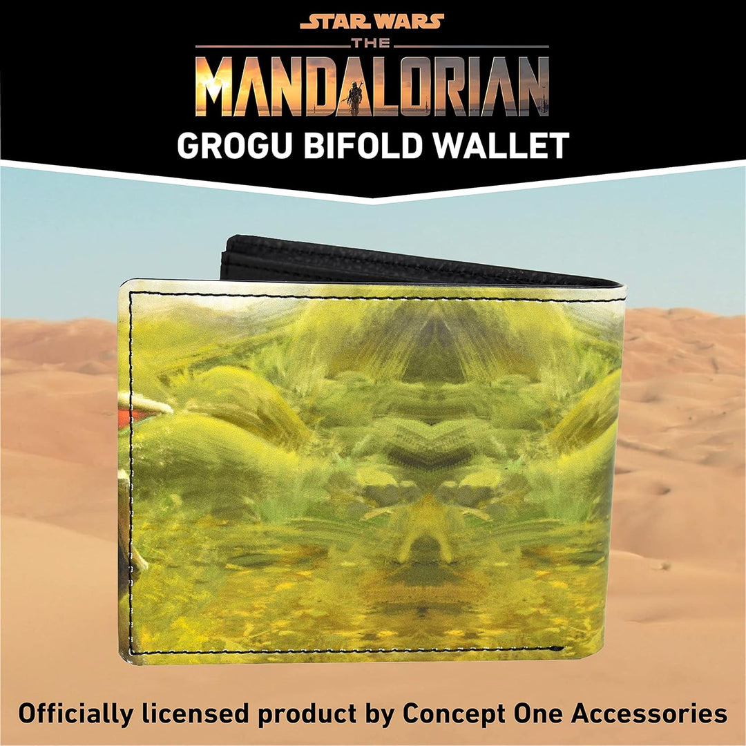 Concept One Disney Star Wars Mandalorian Slim Bifold Reisebrieftasche Grün, Gr&amp;