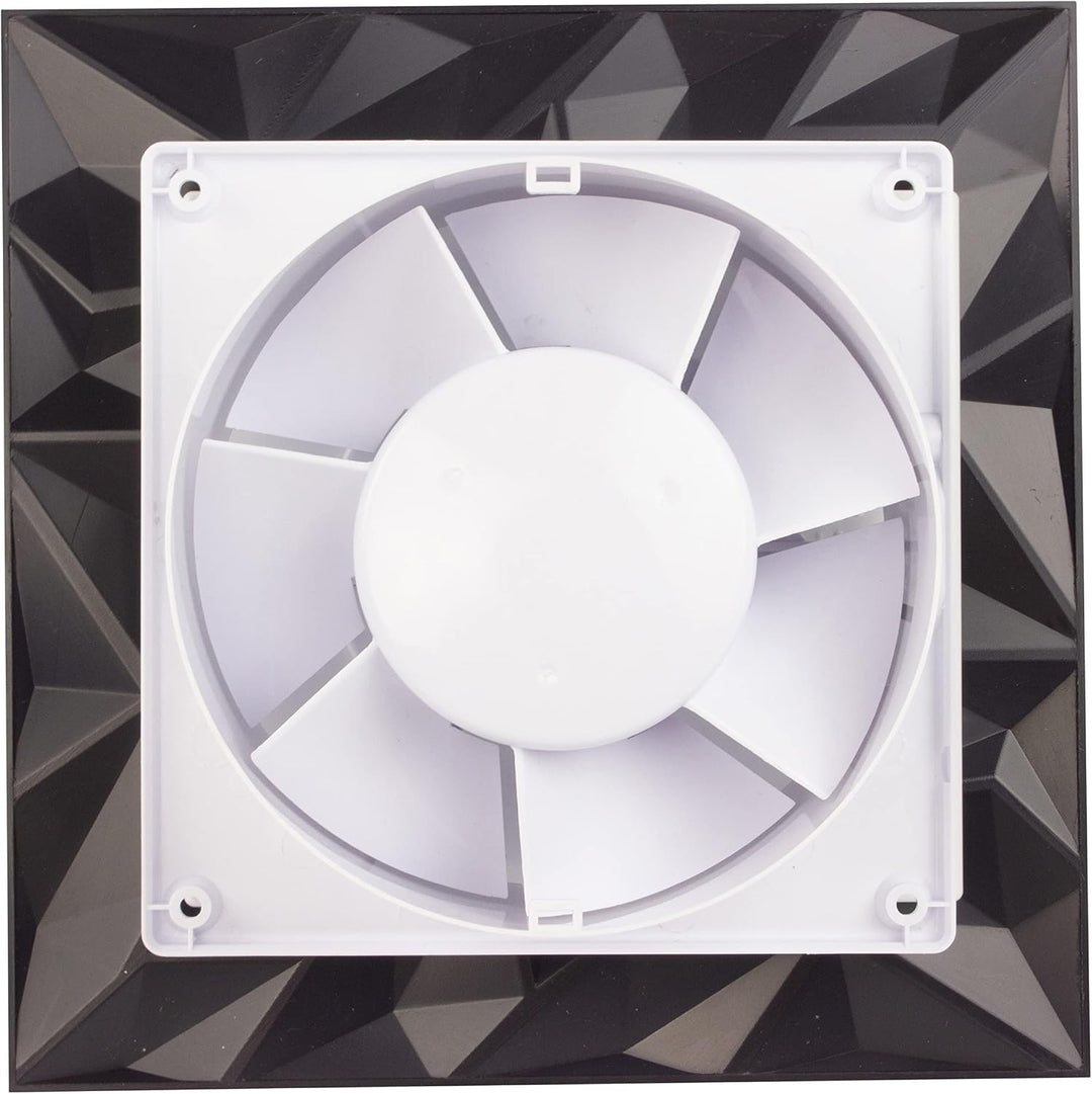 Badlüfter Wohnraumlüfter Diamant Panel anthrazit Ø 100 mm Zugschalter mit Rückstauklappe, Ø 100 mm Z