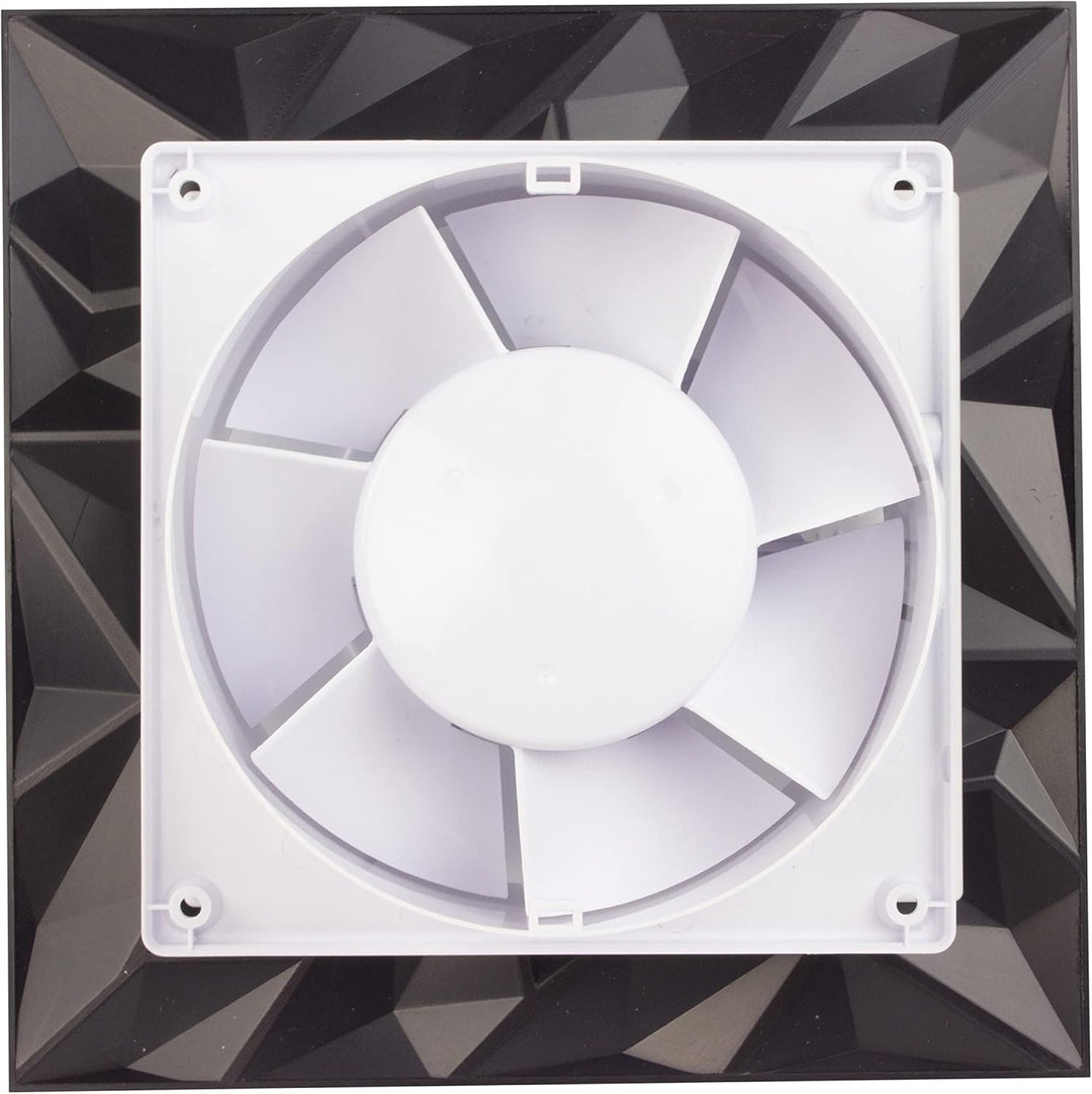 Badlüfter Wohnraumlüfter Diamant Panel anthrazit Ø 100 mm Zugschalter mit Rückstauklappe, Ø 100 mm Z