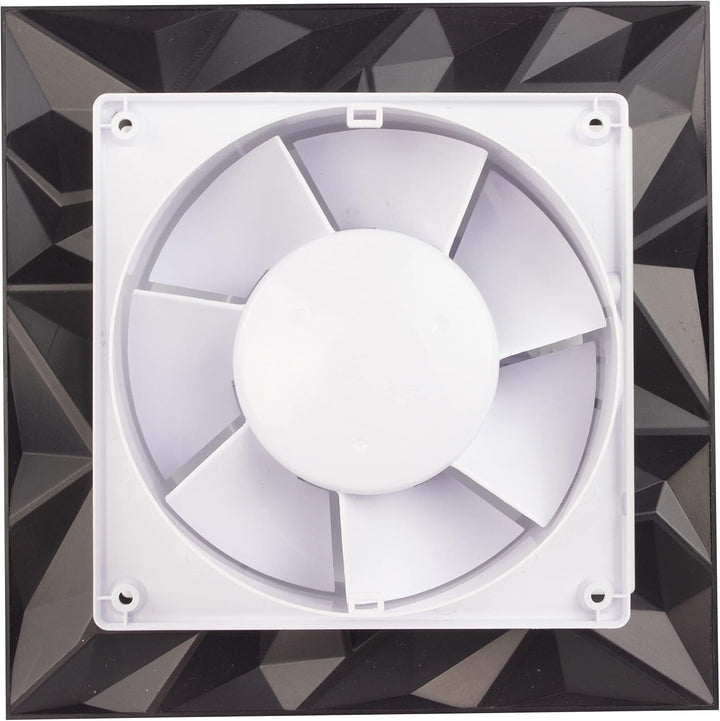 Badlüfter Wohnraumlüfter Diamant Panel anthrazit Ø 100 mm Zugschalter mit Rückstauklappe, Ø 100 mm Z