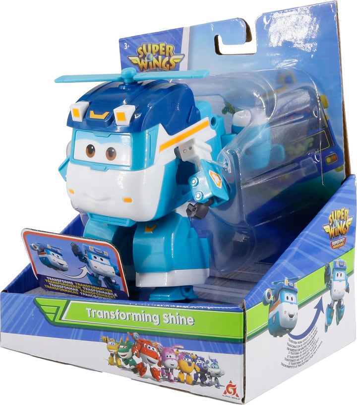 Super Wings EU770239 - Transforming Shine, ca. 12 cm grosse verwandelbare Spiel-Figur, Roboter und F