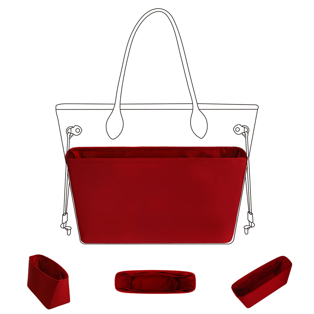 DGAZ Handtaschen Organizer Einsatz für LV Neverfull PM/MM/GM Taschen, Seide Tasche in Tasche Organiz