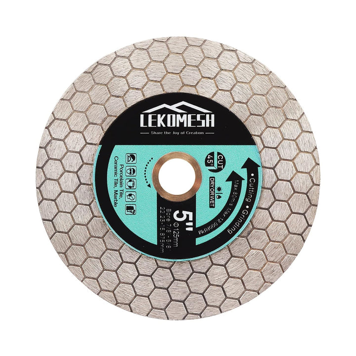 Diamant Fliesenscheibe 125MM - Doppelseitige Diamant Trennscheibe LEKOMESH zum Schneiden Schleifen v