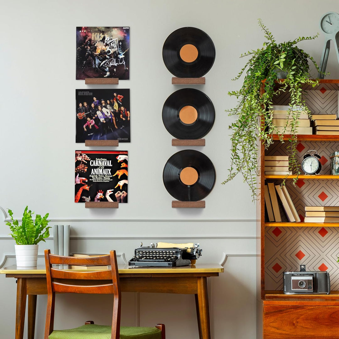 PHOENANCEE Massives Eichenholz, Schallplatten-Wandhalterung, Schallplatten-PräSentationshalter FüR L