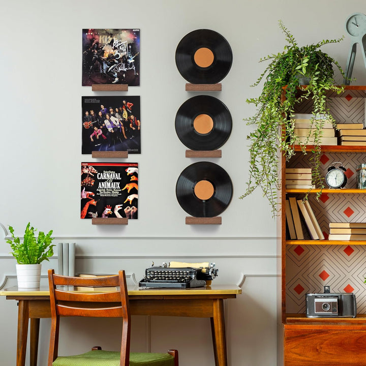 PHOENANCEE Massives Eichenholz, Schallplatten-Wandhalterung, Schallplatten-PräSentationshalter FüR L