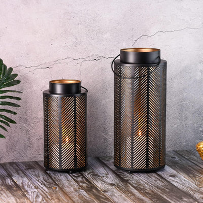 Marrakesch 2er Set Gartenwindlicht Windlicht 33 cm und 25 cm | Windlichter für Draussen Arvid gross