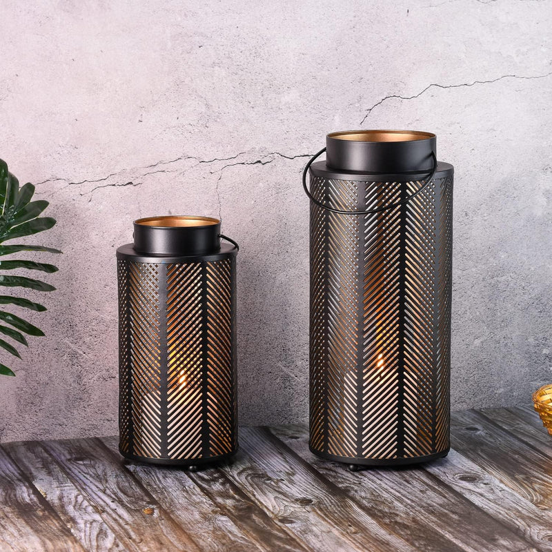 Marrakesch 2er Set Gartenwindlicht Windlicht 33 cm und 25 cm | Windlichter für Draussen Arvid gross