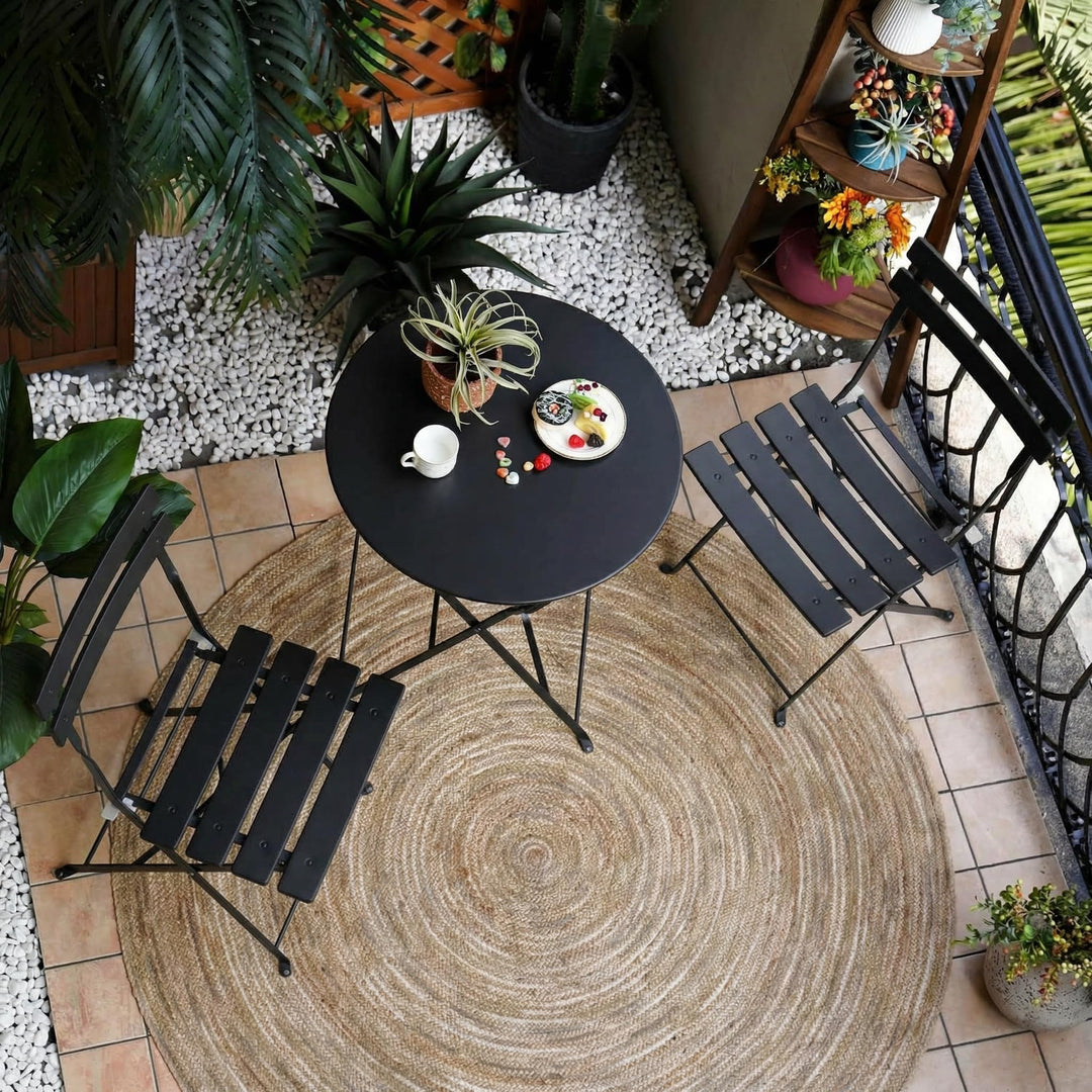 Grand patio Bistro Set 3 Stück, Gartenmöbel Set, Sitzgruppe 2 Stühle und 1 Tisch, Premium Stahl, Kla