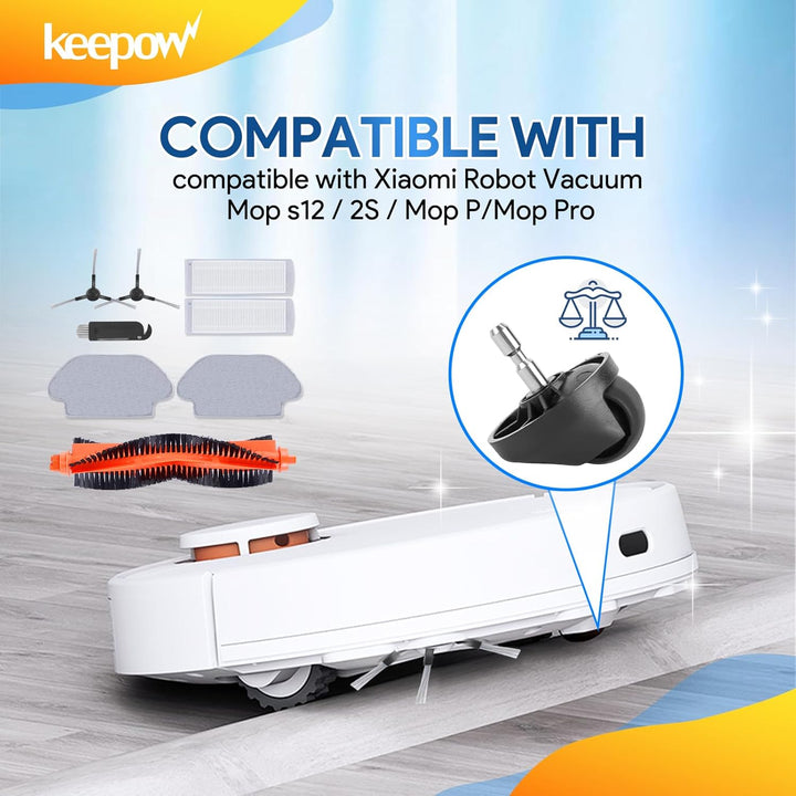 KEEPOW Zubehör für Xiaomi Mop Pro/Mi Robot Vacuum Mop P, Ersatzteile für Xiaomi Robot 2S Zubehör, 18