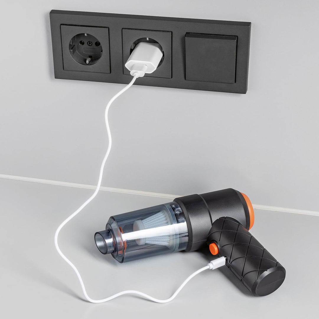 CLEANmaxx Akku-Handstaubsauger im 6-TLG. Set | Kabbelloser & Beutelloser Handsauger | Mit Saug- & Ge