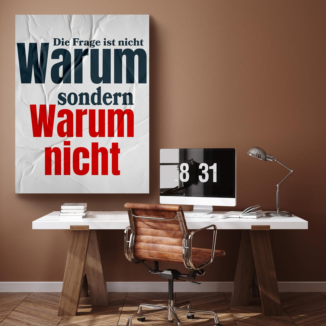 wandmotiv24 Leinwandbild Motivation, 40x30cm, Hochformat, Warum Nicht, Deko, Bilder auf Leinwand, Wa