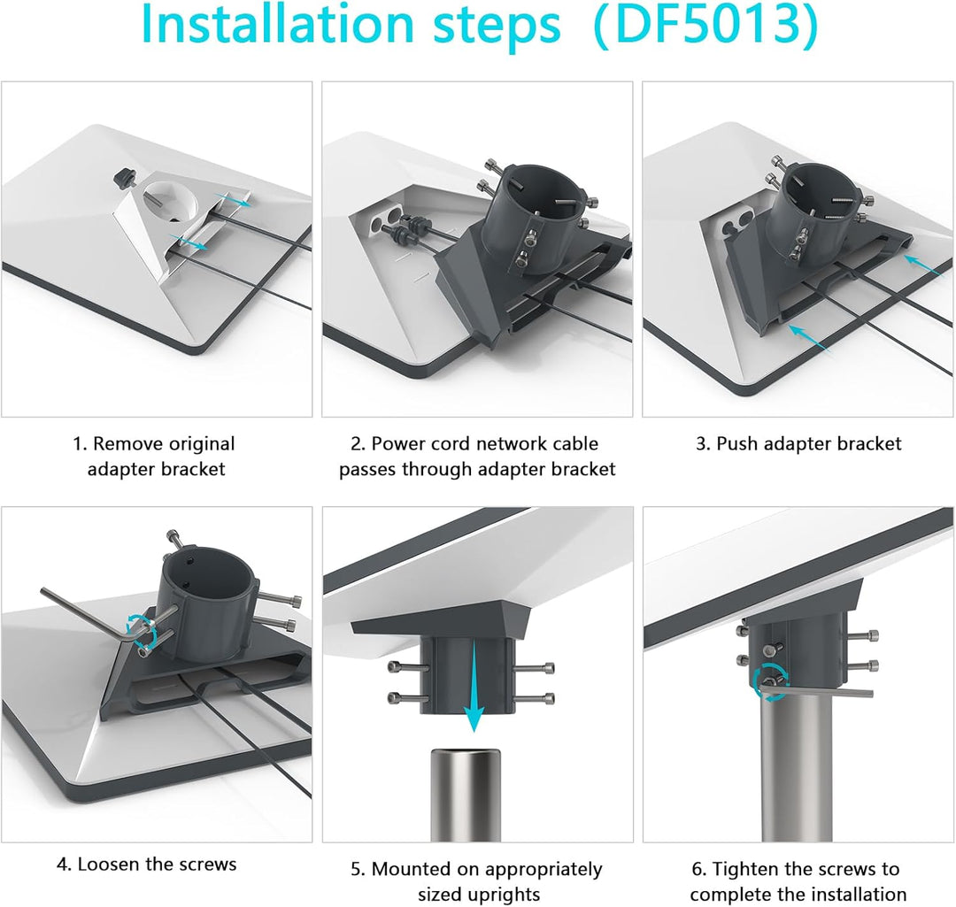 HOLACA Starlink Mini Rohradapter, Dachrohr Halterung Metalladapter für Variable Mastgrössen (1"-2.1"