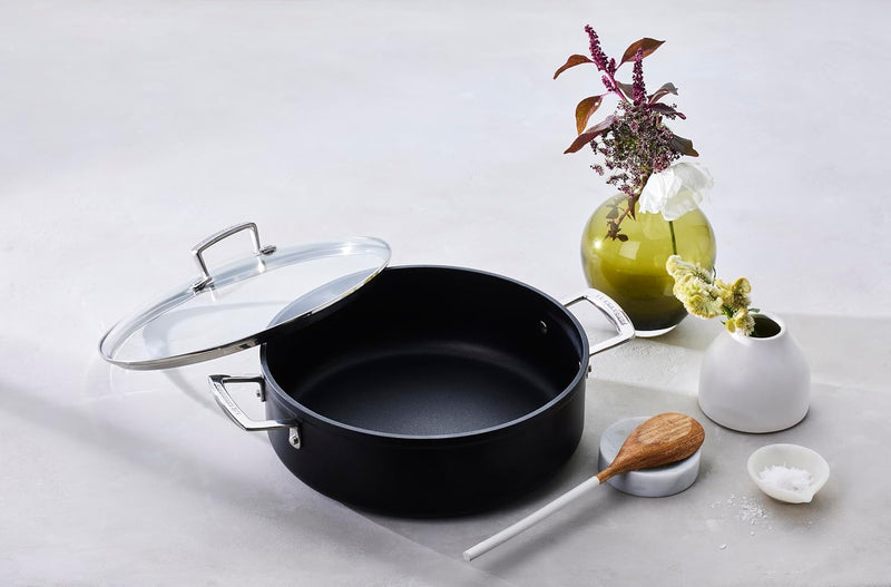 Le Creuset Aluminium-Antihaft Schmorpfanne mit Glasdeckel, 28 cm, 51113280010500, 28 cm
