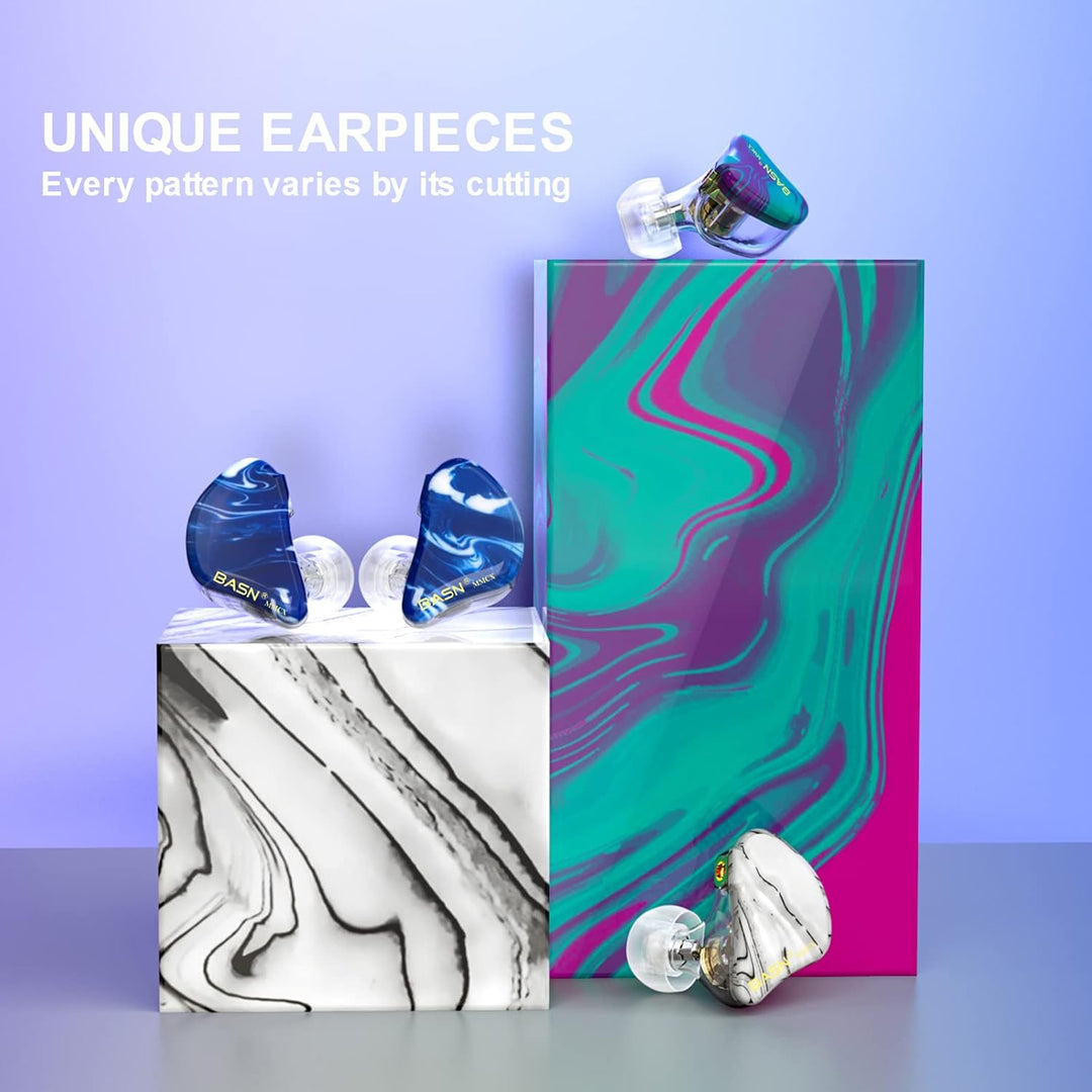 BASN MMCX Dreifach-Treiber In-Ear-Monitore mit satten Bässen, HiFi-Stereo-IEM-Kopfhörer mit verbesse