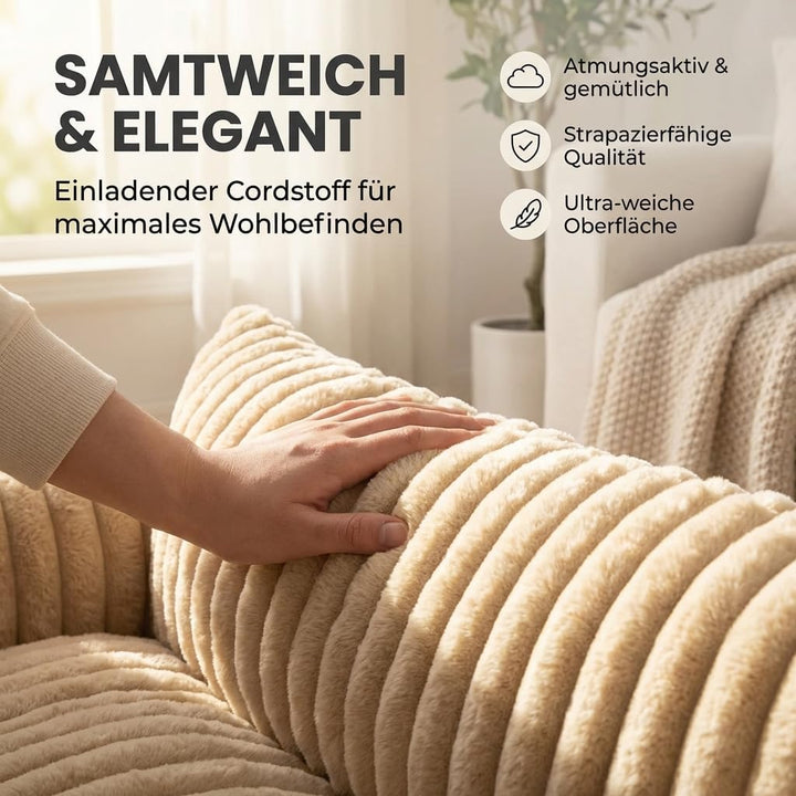 Hundesofa Chaffar Hundebett | Orthopädische Matratze | Moderner Stil | Cord-Design Grössen (Flieder,