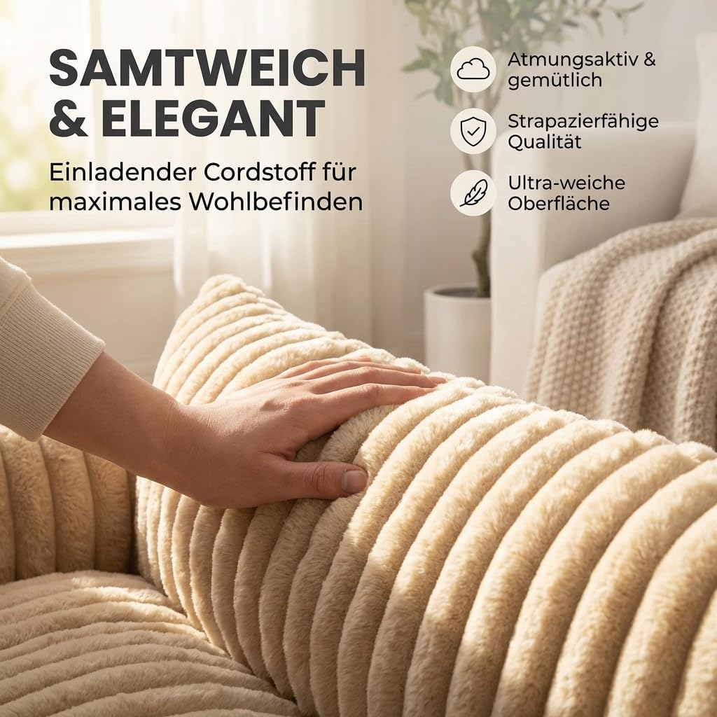 Hundesofa Chaffar Hundebett | Orthopädische Matratze | Moderner Stil | Cord-Design Grössen (Zartrosa