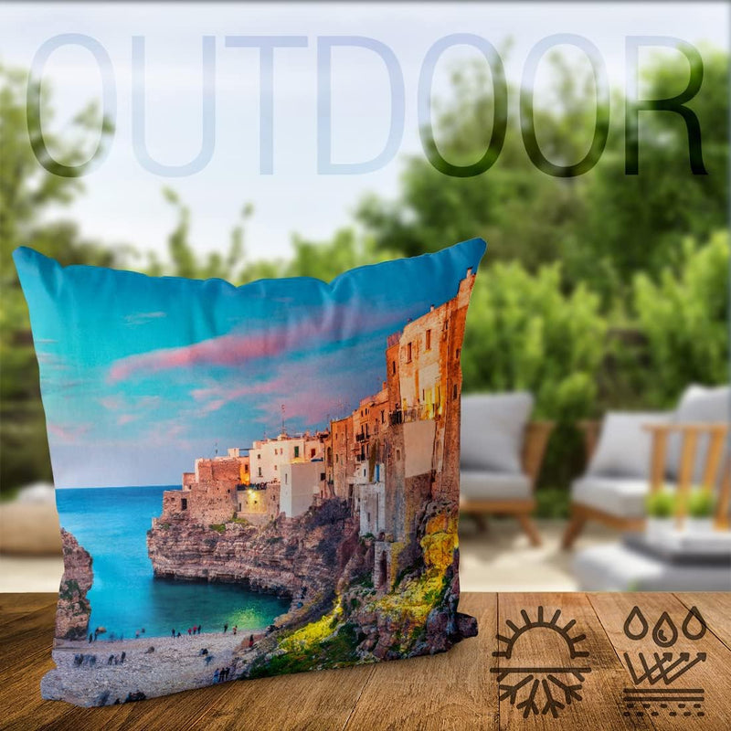 VOID Italien Polignano Hafen Kissenbezug Kissenhülle Sofakissen Kissen Deko Outdoor-Kissen Dekokisse