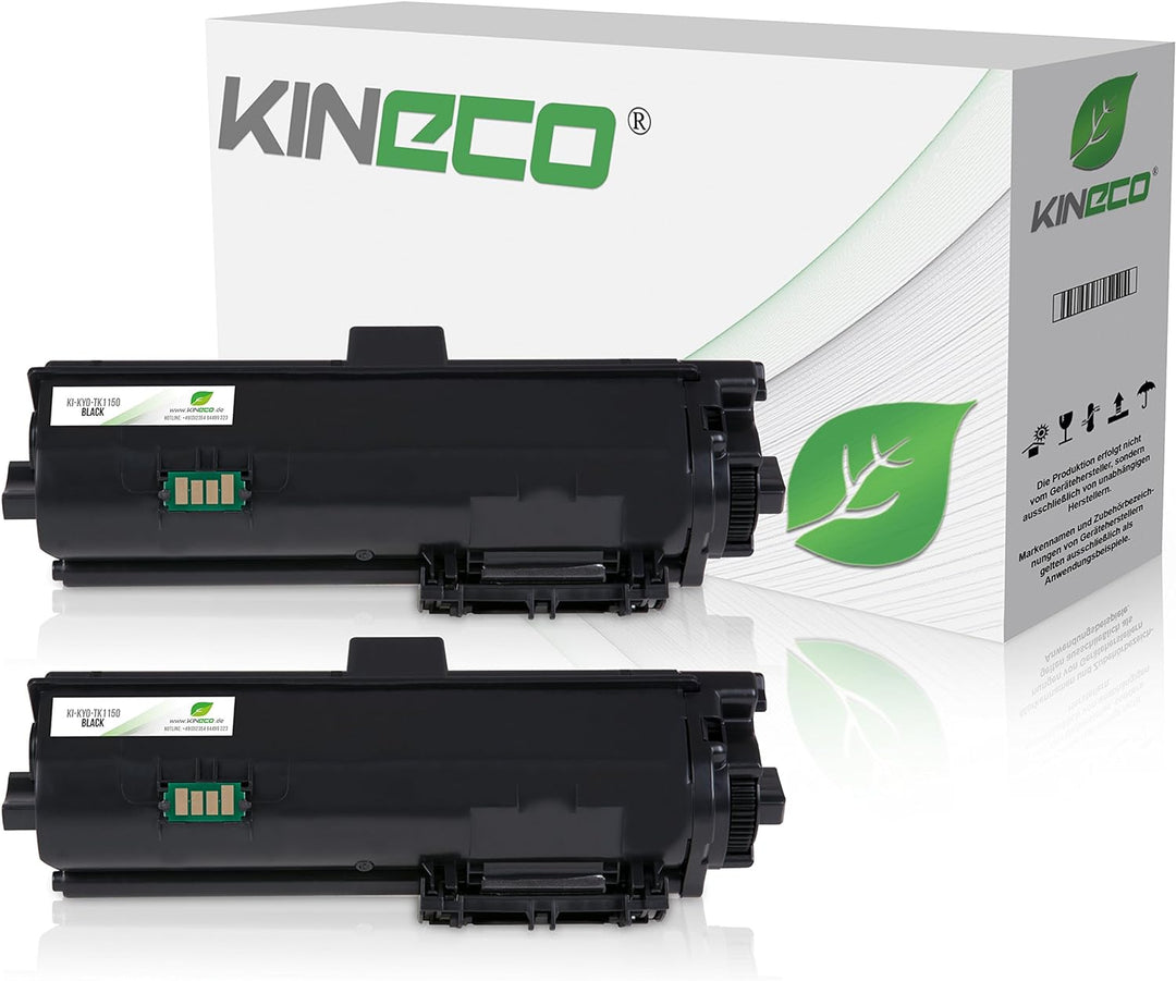 Kineco 2 Toner kompatibel mit Kyocera TK1150 TK-1150 für Kyocera Ecosys P2235dn P2235dw M2135 M2635