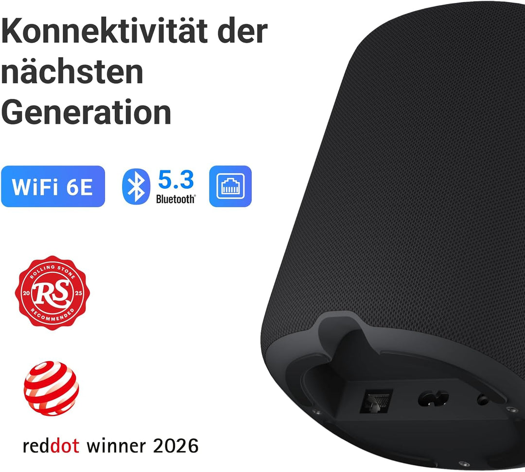WiiM Sound Smart Speaker mit 1,8″ Touch-Display, Hi-Res 24 Bit/192 kHz, AI RoomFit™ Raumkorrektur, 1