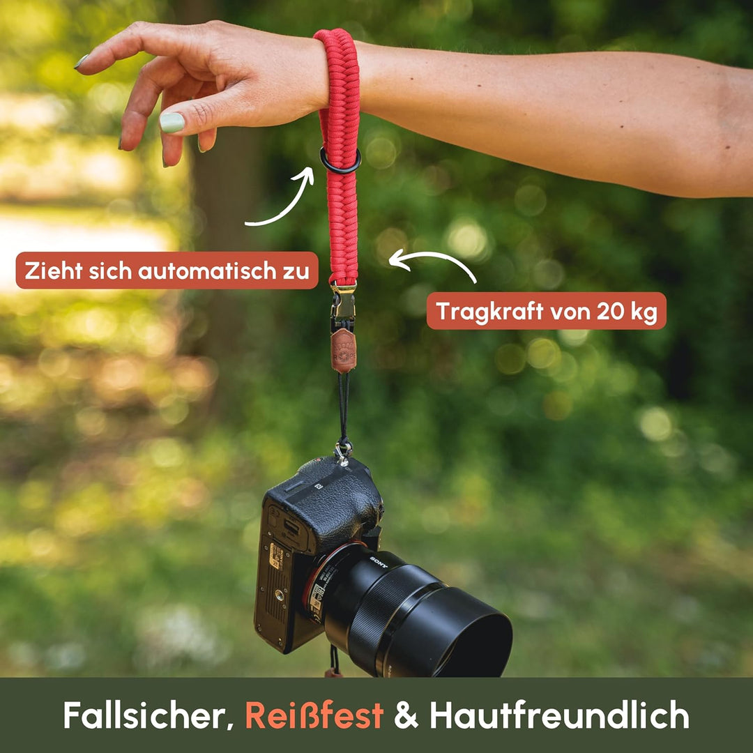 C-Rope Kamera Handschlaufe The Claw aus handgeflochtenem Paracord. Kameragurt mit Schnellverschluss-