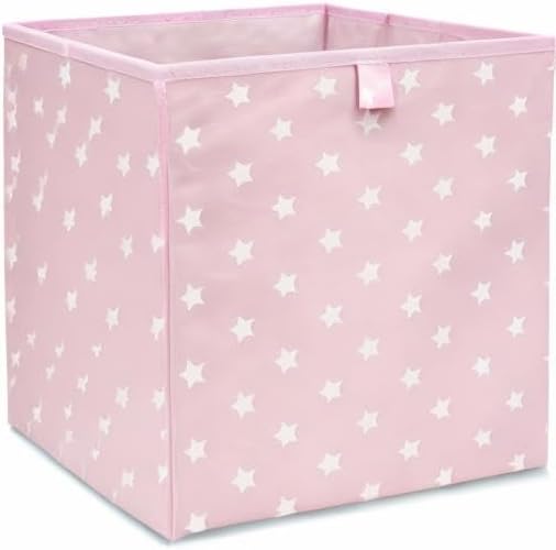 LIFENEY Aufbewahrungsbox mit Sternenmotiv in Rosa I Spielzeugbox mit Sternen passend für Würfelregal