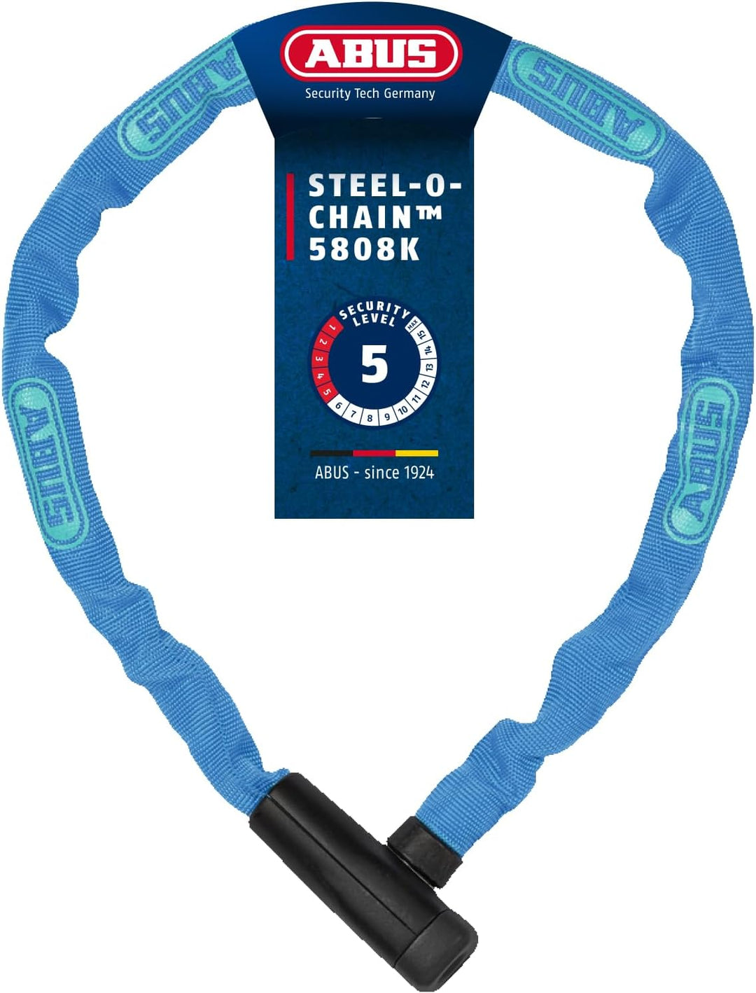 ABUS Kettenschloss Steel-O-Chain 5805K – Fahrradschloss aus Stahl – ABUS-Sicherheitslevel 5 Blau 75