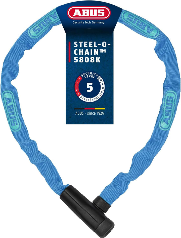 ABUS Kettenschloss Steel-O-Chain 5805K – Fahrradschloss aus Stahl – ABUS-Sicherheitslevel 5 Blau 75