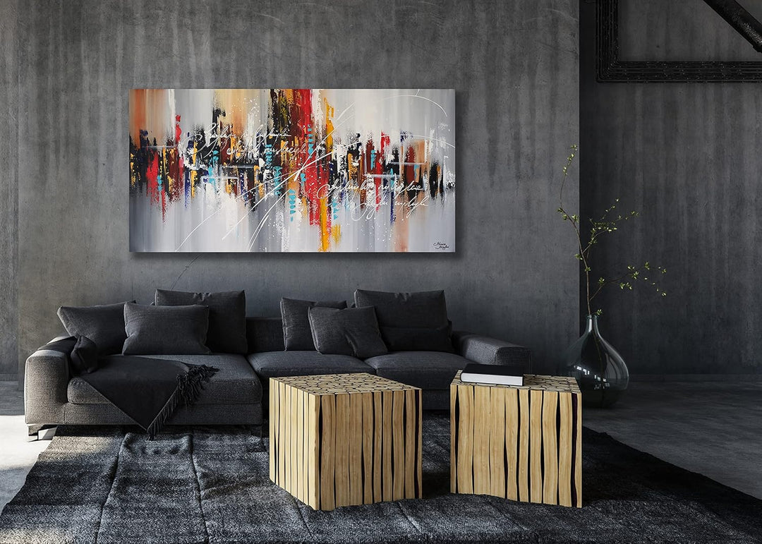 Monica Mirafiori I 100% HANDGEMALT I Gemälde Terracotta 100x50cm | Gemälde Handgemalt | Acrylgemälde