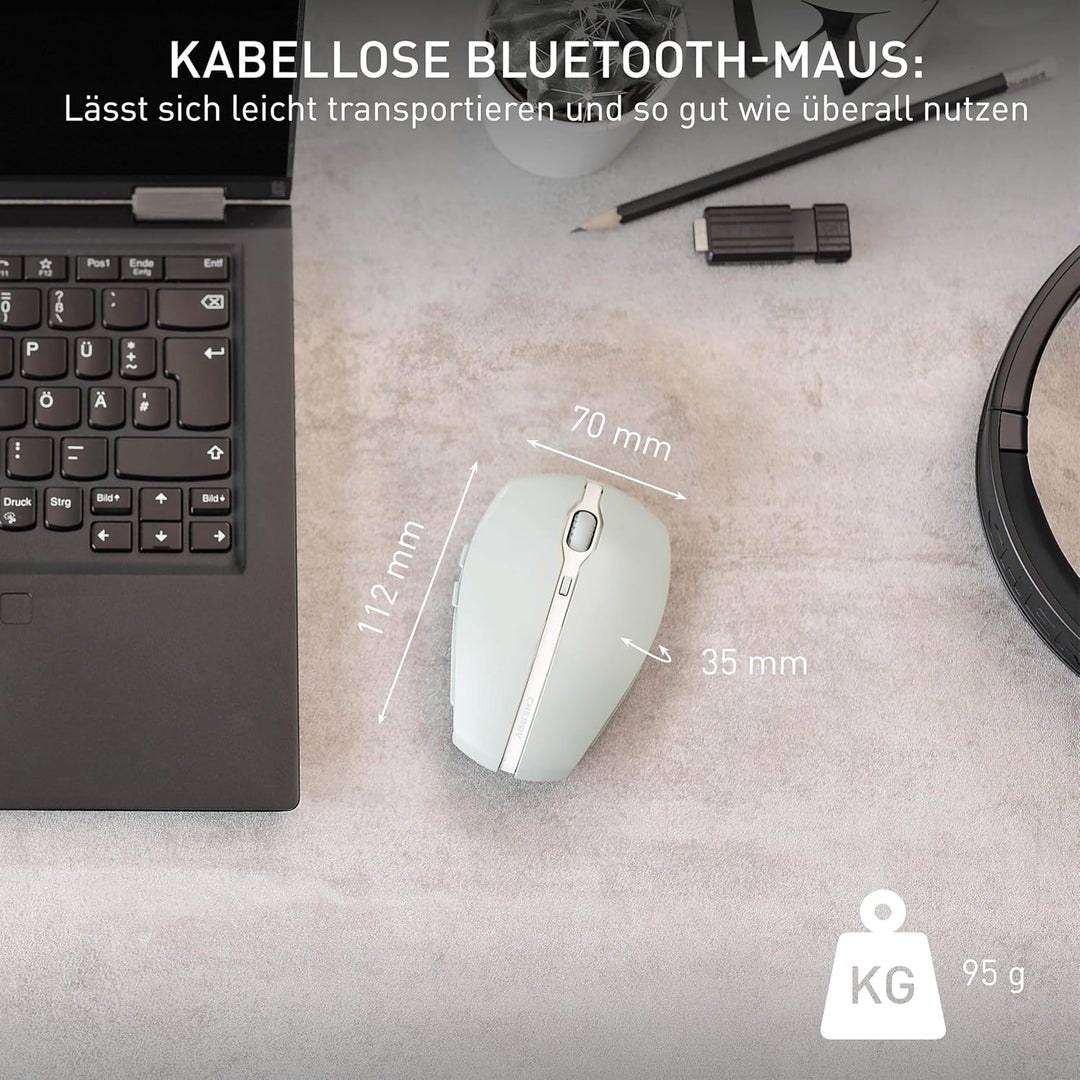 CHERRY GENTIX BT, Kabellose Bluetooth-Maus, Multi-Device-Funktion für bis zu 3 Geräte, Umschaltbare