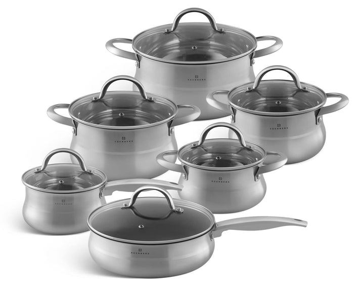 EDENBERG 12-tlg Topfset Induktion, Töpfe & Pfannen beschichtet, Kochtopf Set | induktions Töpfe Set,